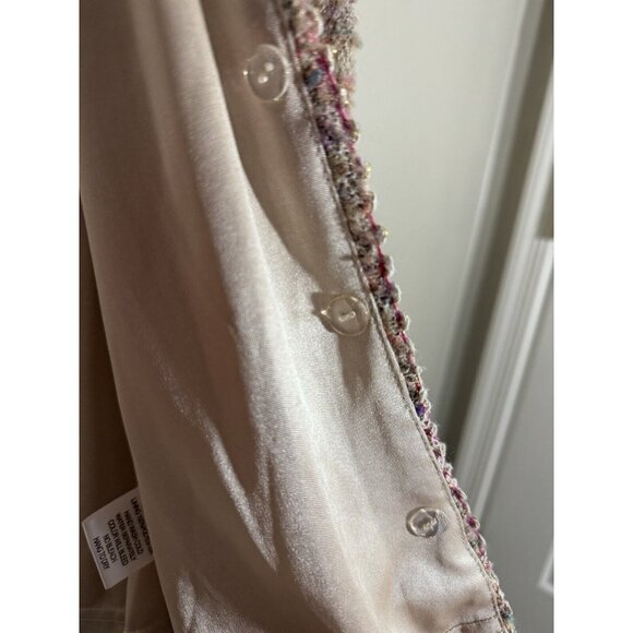 Gracia Crop Jacket Medium Tweed Pastel Silver Glitter Contrast Denim - Picture 6 of 9